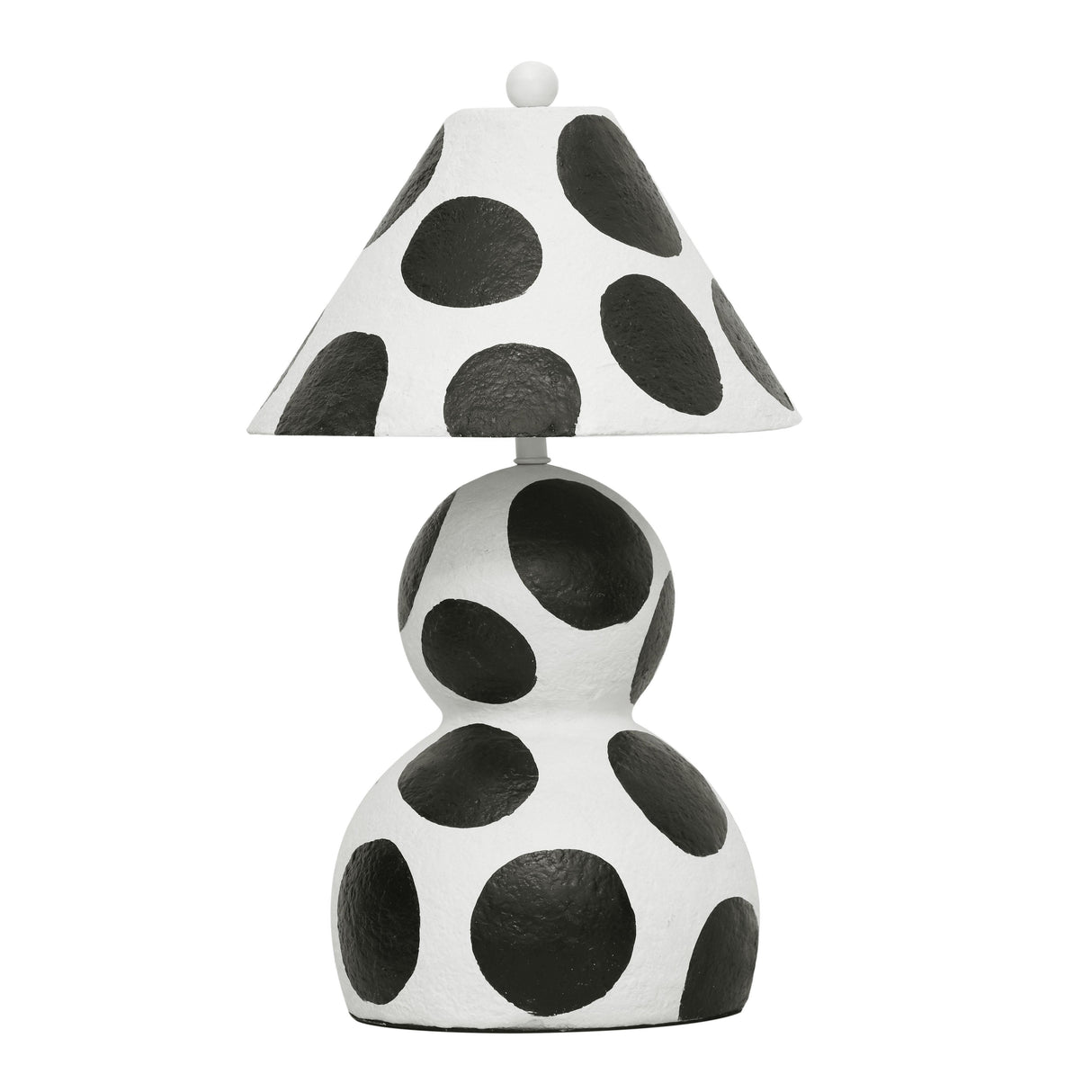 TOV Lerici Black and White Papier Mache Table Lamp