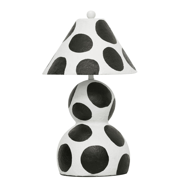 TOV Lerici Black and White Papier Mache Table Lamp