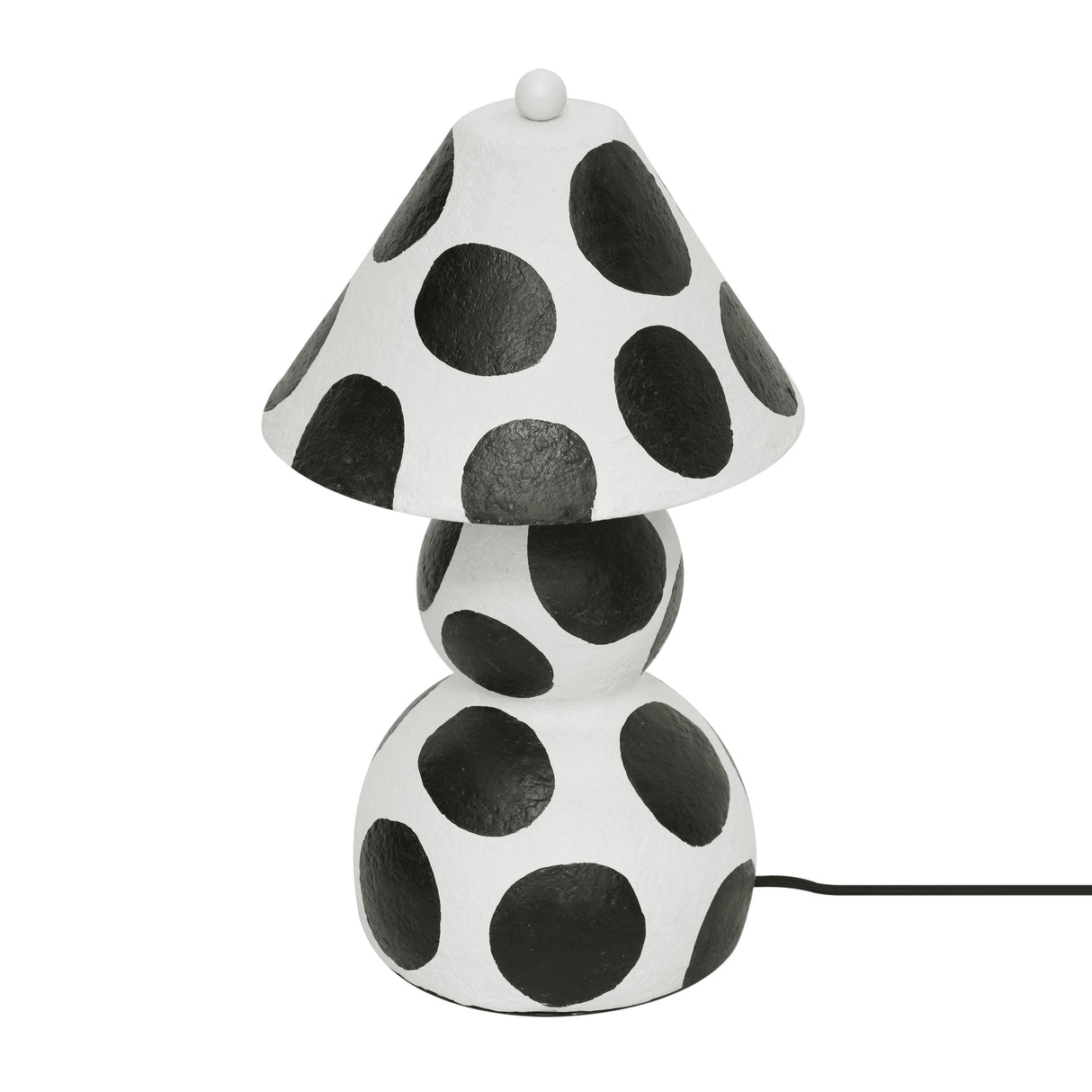 TOV Lerici Black and White Papier Mache Table Lamp