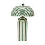 TOV Maiori Dark Green Striped Papier Mache Table Lamp