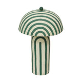 TOV Maiori Dark Green Striped Papier Mache Table Lamp