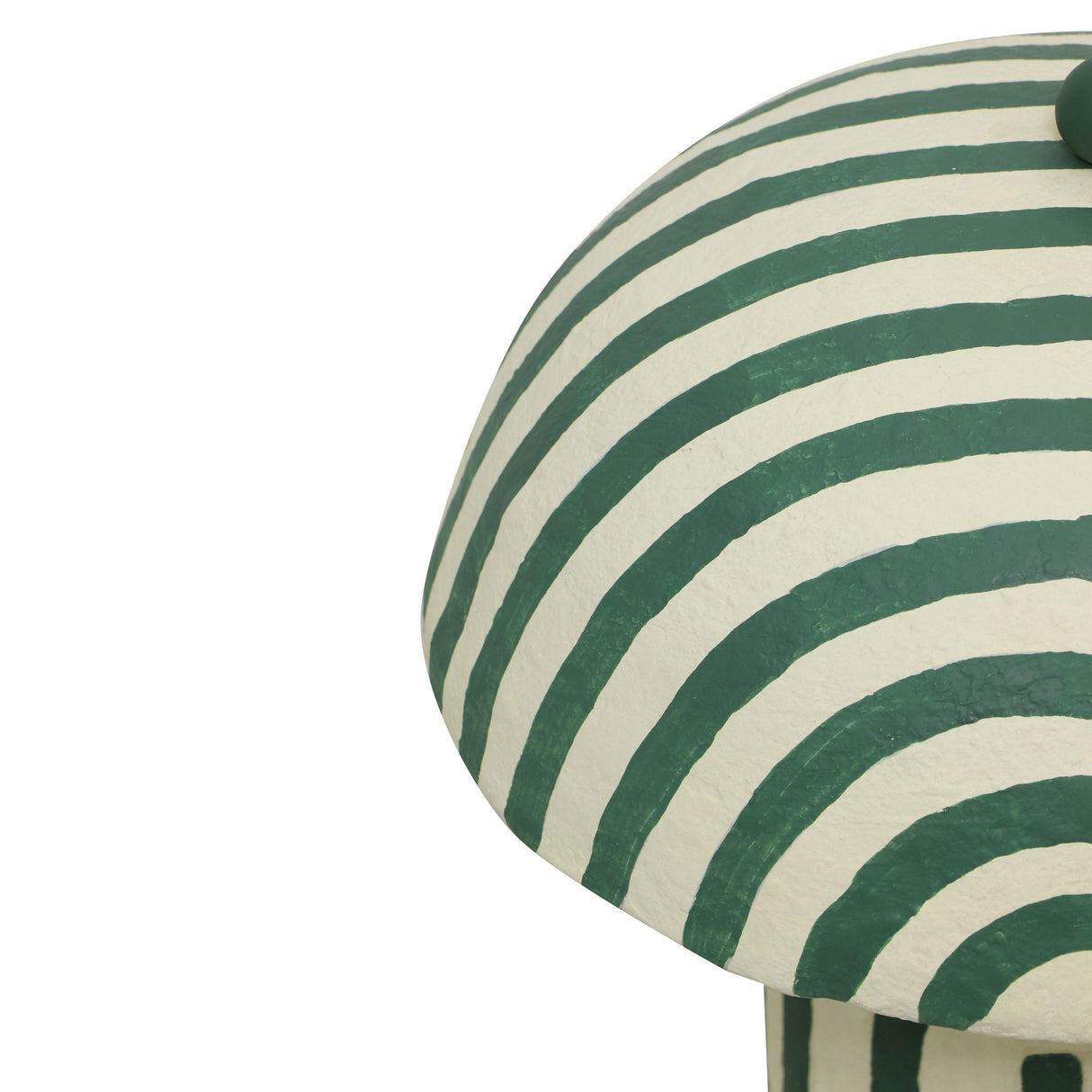 TOV Maiori Dark Green Striped Papier Mache Table Lamp