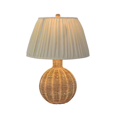 TOV Pallora Cream & Natural Rattan Table Lamp
