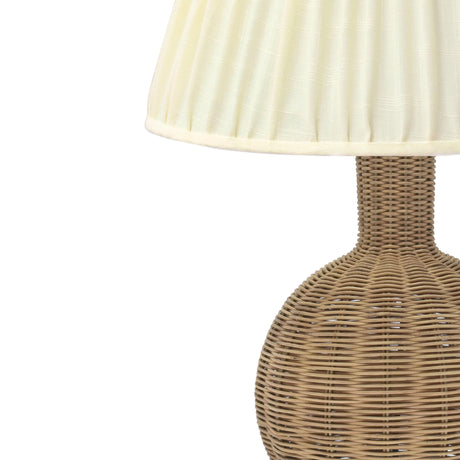 TOV Pallora Cream & Natural Rattan Table Lamp