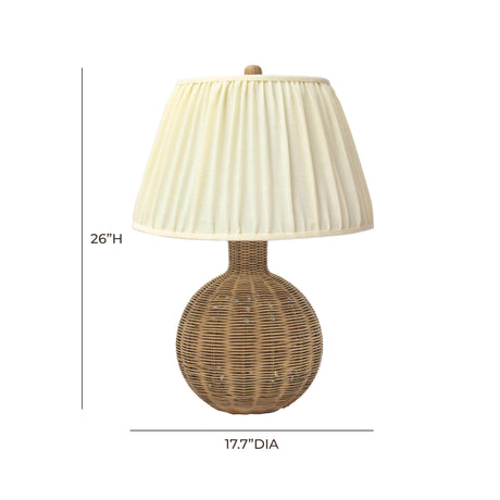 TOV Pallora Cream & Natural Rattan Table Lamp