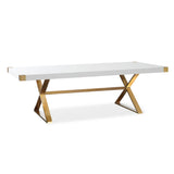 TOV Adeline White Lacquer Dining Table