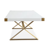 TOV Adeline White Lacquer Dining Table
