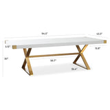 TOV Adeline White Lacquer Dining Table