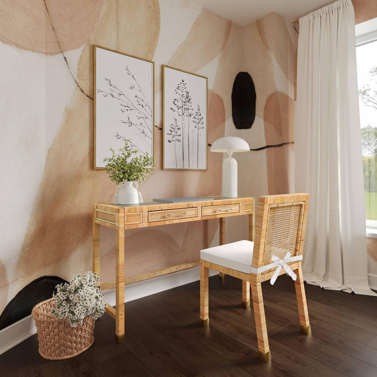 TOV Amara Natural Rattan Desk