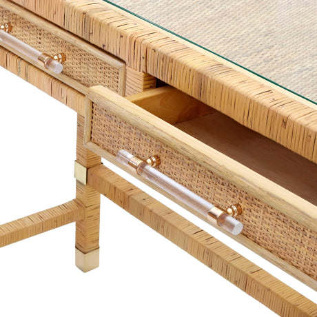 TOV Amara Natural Rattan Desk