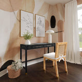 TOV Amara Charcoal Rattan Desk