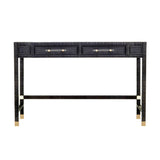 TOV Amara Charcoal Rattan Desk