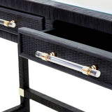 TOV Amara Charcoal Rattan Desk