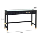 TOV Amara Charcoal Rattan Desk
