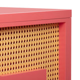 TOV Suzie Coral Pink & Rattan Executive Desk