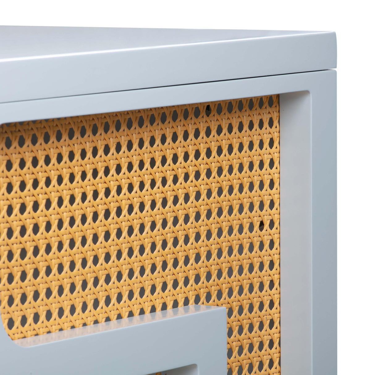 TOV Suzie Pastel Blue & Rattan Executive Desk