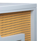 TOV Suzie Pastel Blue & Rattan Executive Desk