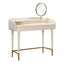 TOV Penelope Cream Vegan Leather Wrapped Vanity Desk