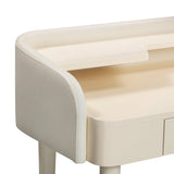 TOV Penelope Cream Vegan Leather Wrapped Vanity Desk