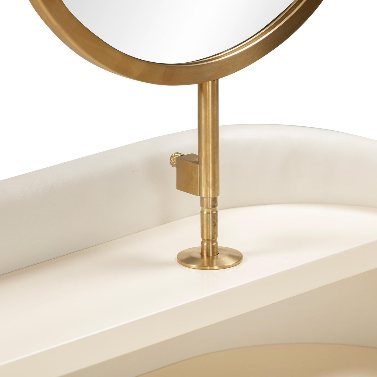 TOV Penelope Cream Vegan Leather Wrapped Vanity Desk