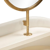 TOV Penelope Cream Vegan Leather Wrapped Vanity Desk