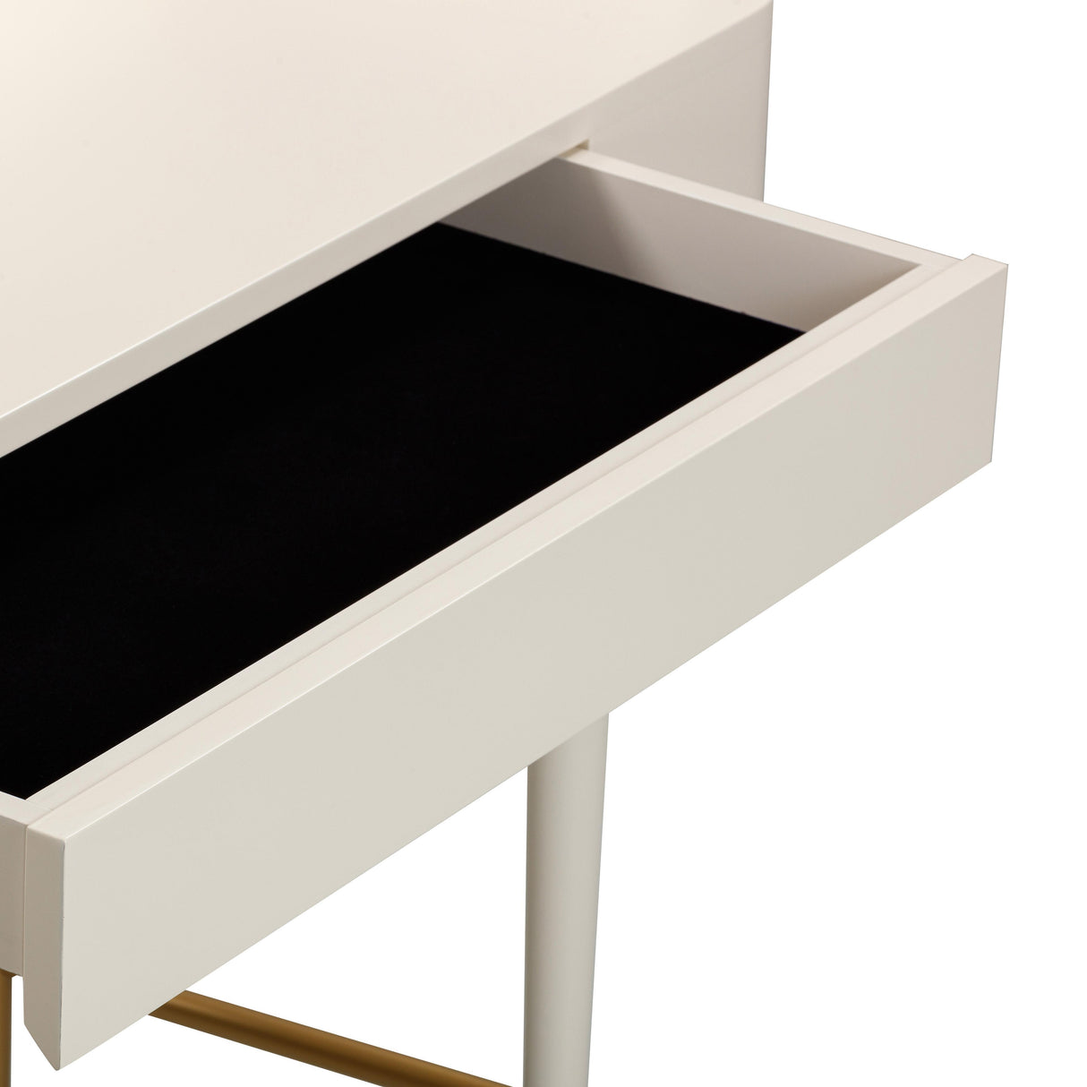 TOV Penelope Cream Vegan Leather Wrapped Vanity Desk