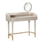 TOV Penelope Taupe Vegan Leather Wrapped Vanity Desk