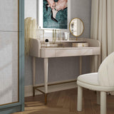 TOV Penelope Taupe Vegan Leather Wrapped Vanity Desk