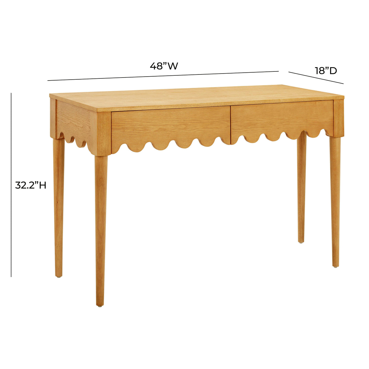 TOV Oodle Natural Ash 2-Drawer Desk