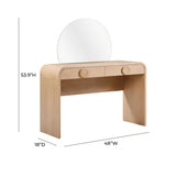 TOV Moonrise Natural Ash 2-Drawer Vanity Desk
