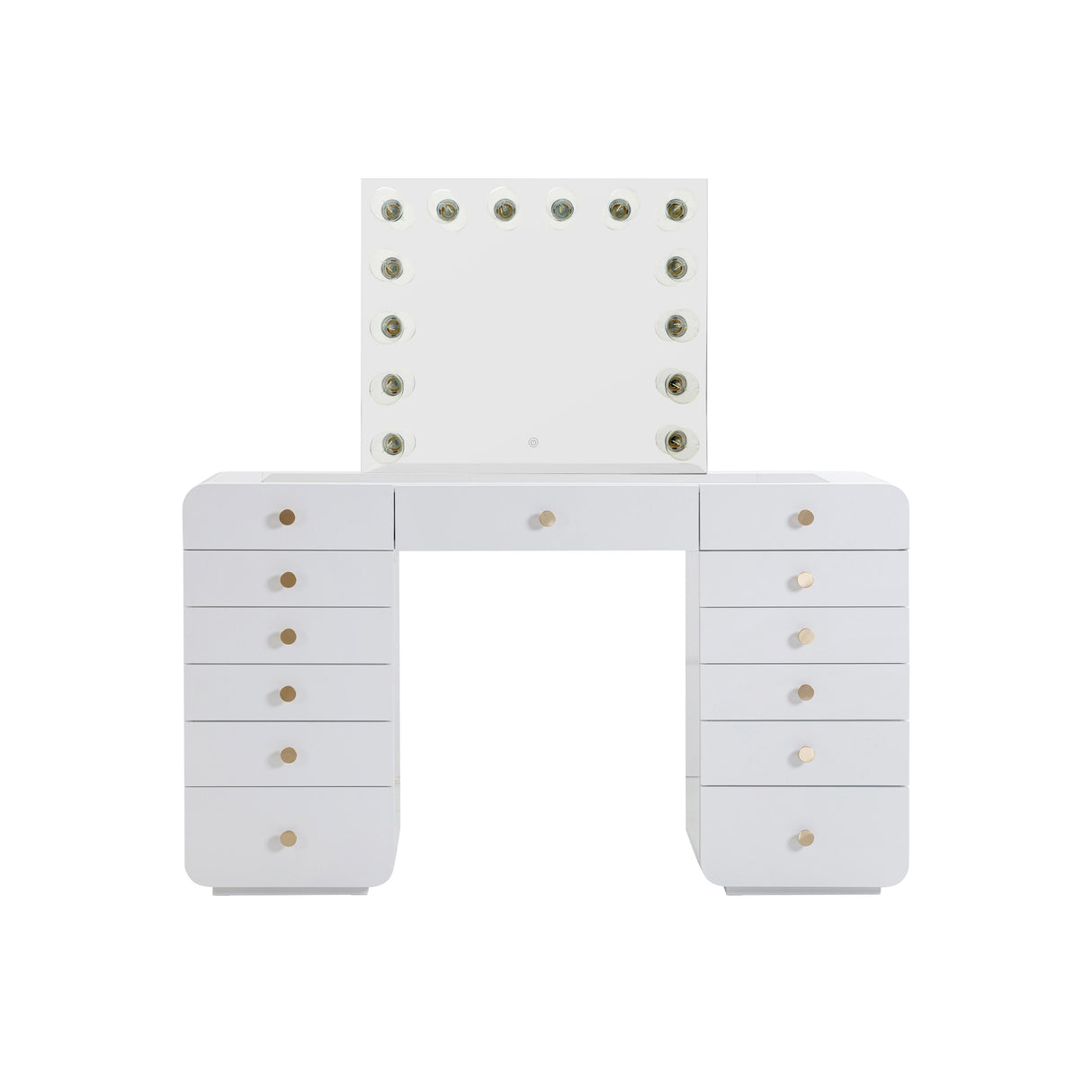 TOV Hollywood White Desk with Vanity Mirror