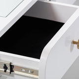 TOV Hollywood White Desk with Vanity Mirror