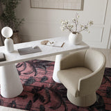 TOV Kristen Taupe Upcycled Chenille Rolling Desk Chair