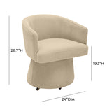TOV Kristen Taupe Upcycled Chenille Rolling Desk Chair