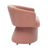 TOV Kristen Pink Upcycled Chenille Rolling Desk Chair