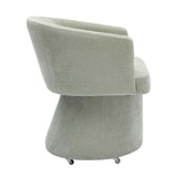 TOV Kristen Light Green Upcycled Chenille Rolling Desk Chair