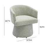 TOV Kristen Light Green Upcycled Chenille Rolling Desk Chair