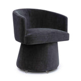 TOV Kristen Black Upcycled Chenille Rolling Desk Chair
