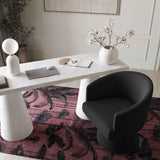 TOV Kristen Black Upcycled Chenille Rolling Desk Chair