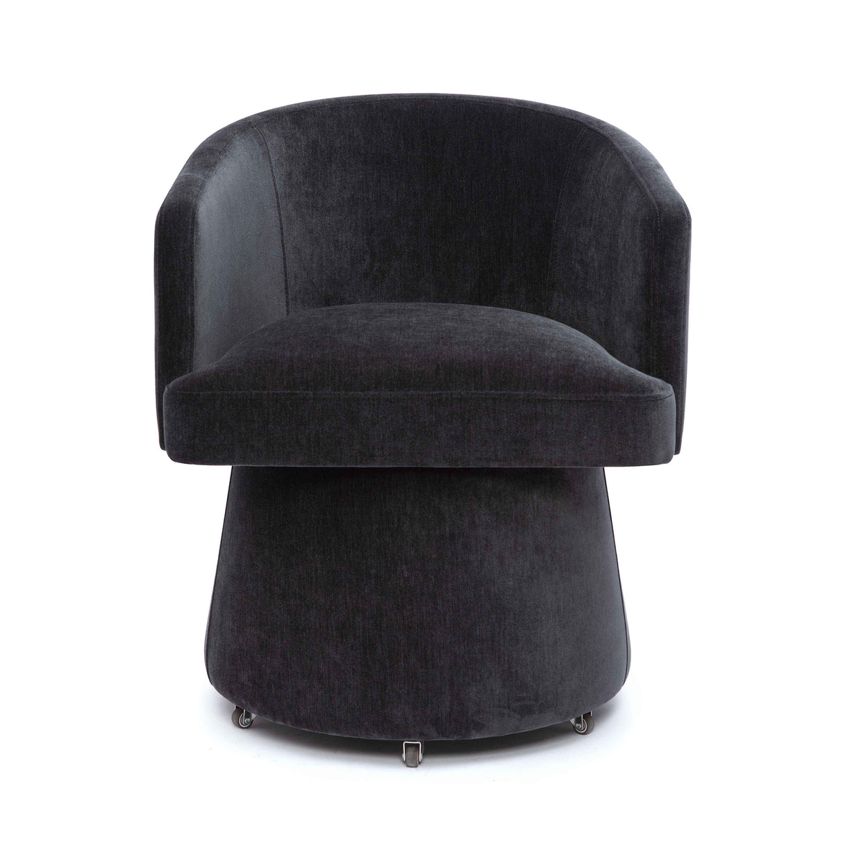 TOV Kristen Black Upcycled Chenille Rolling Desk Chair