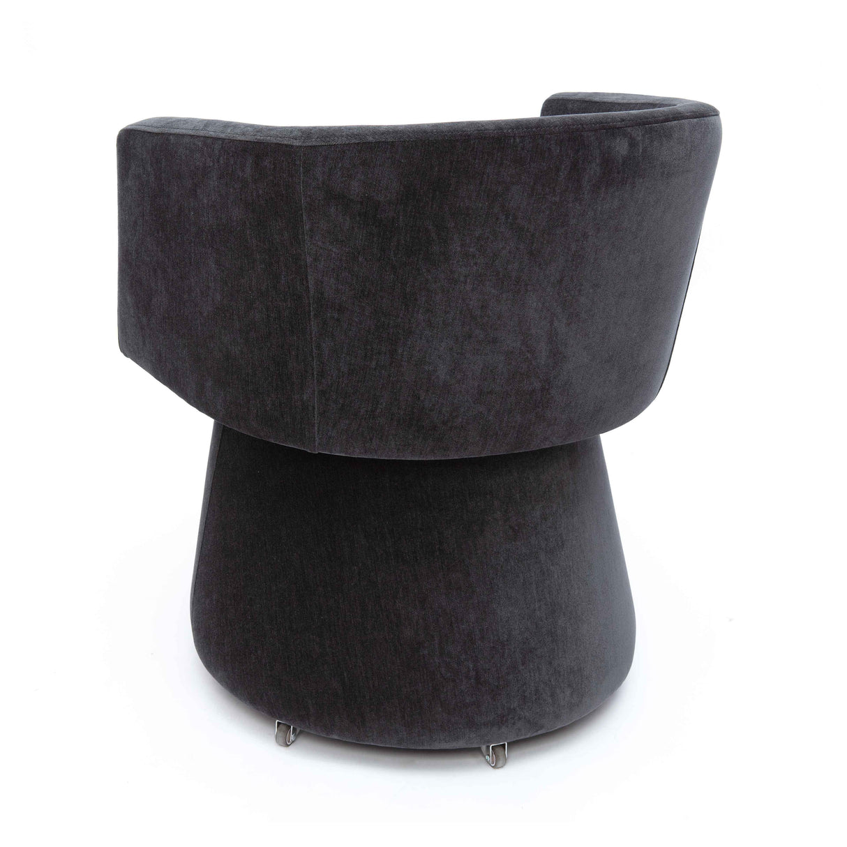 TOV Kristen Black Upcycled Chenille Rolling Desk Chair