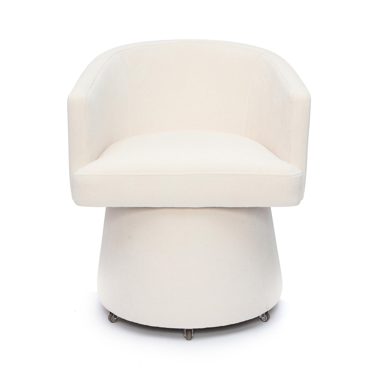 TOV Kristen Cream Upcycled Chenille Rolling Desk Chair