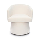 TOV Kristen Cream Upcycled Chenille Rolling Desk Chair