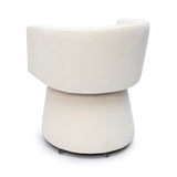 TOV Kristen Cream Upcycled Chenille Rolling Desk Chair