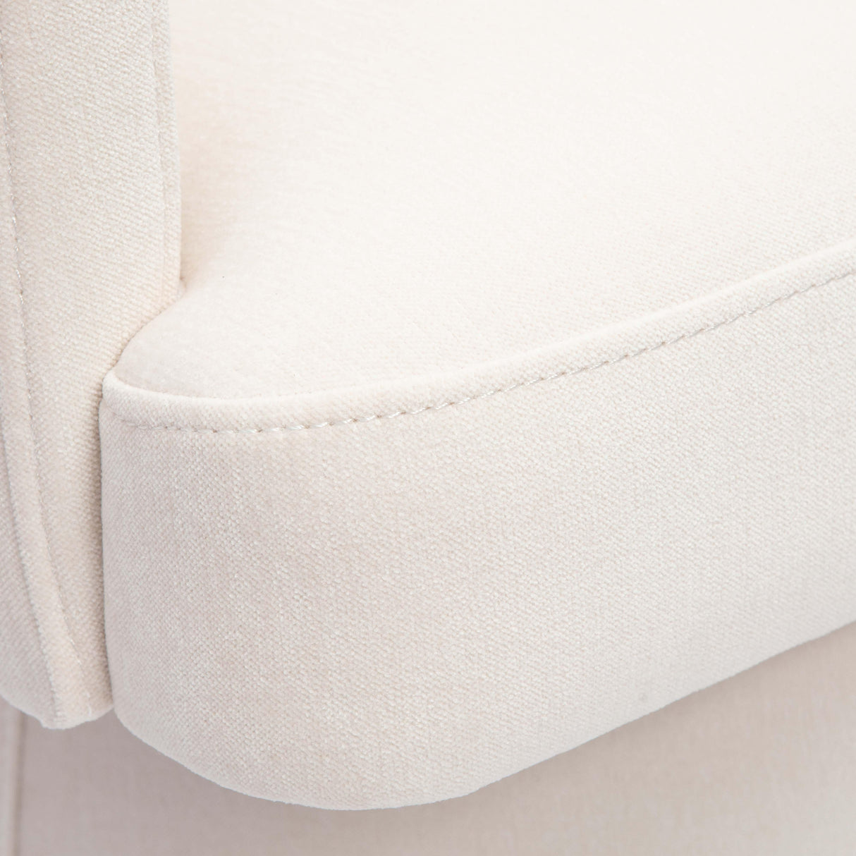 TOV Kristen Cream Upcycled Chenille Rolling Desk Chair