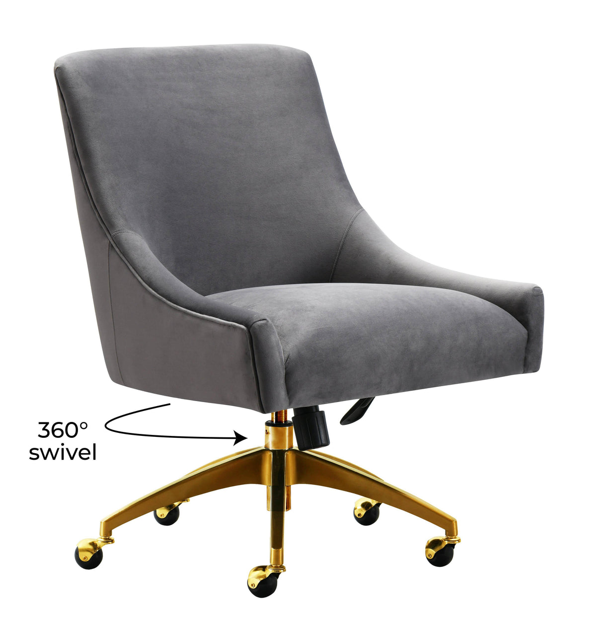 TOV Beatrix Grey Office Swivel Chair