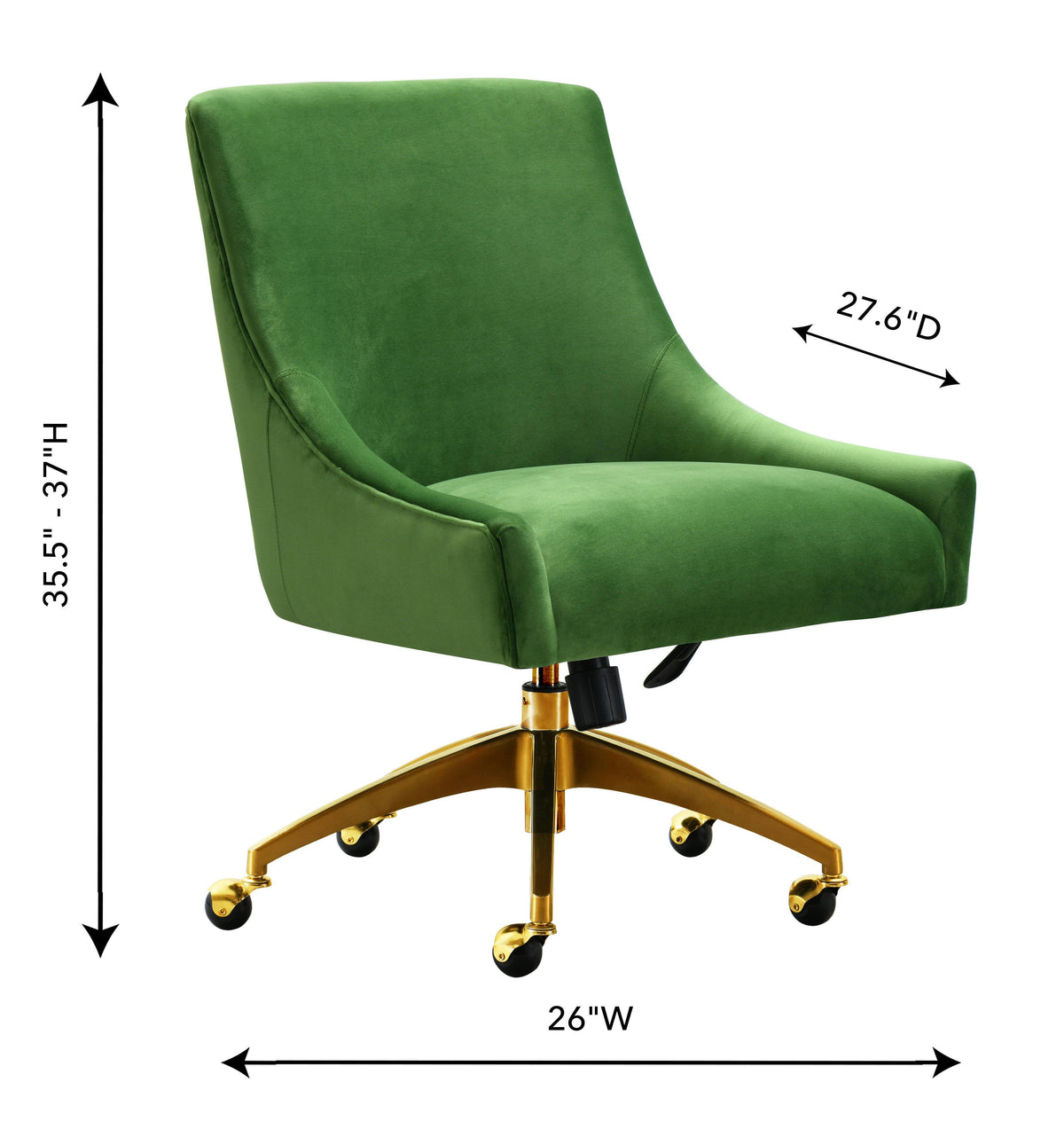 TOV Beatrix Green Office Swivel Chair