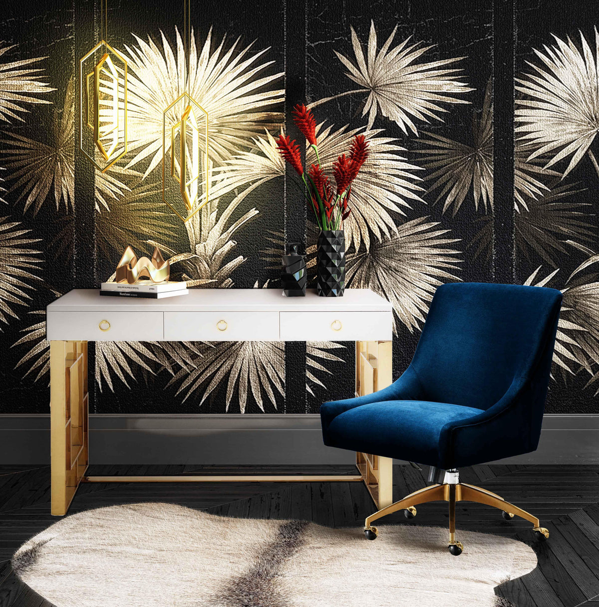 TOV Beatrix Navy Office Swivel Chair