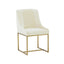 TOV Lisa Cream Pleated Velvet Dining Chair