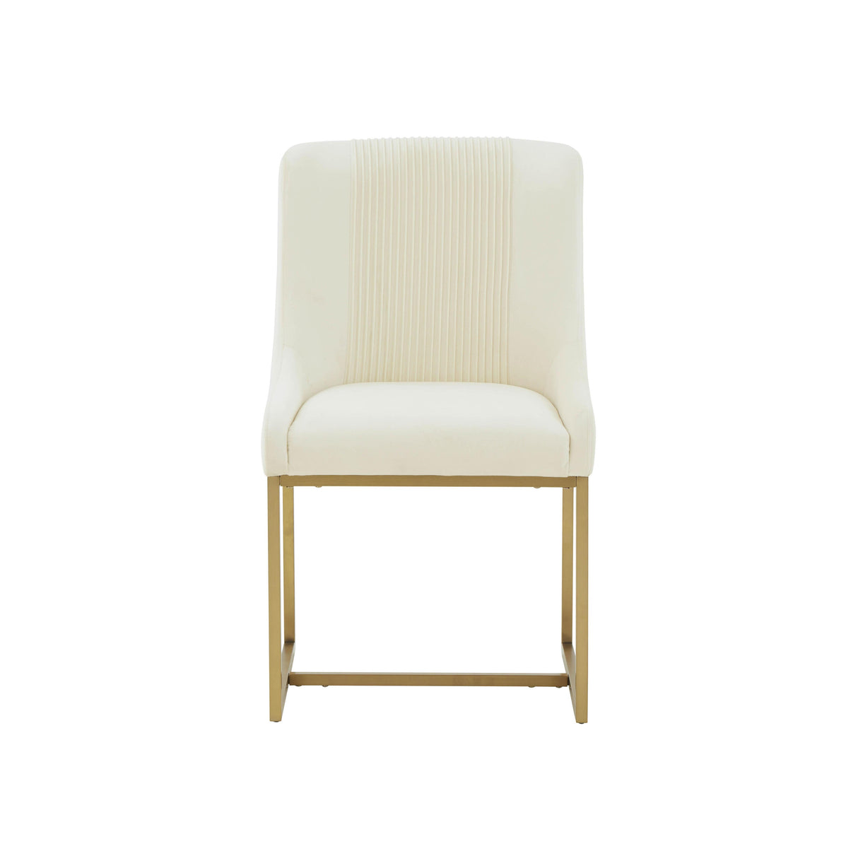 TOV Lisa Cream Pleated Velvet Dining Chair